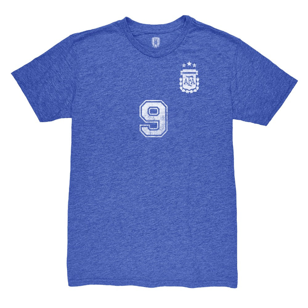 Julián Álvarez Argentina National Team 1863FC Retro Name & Number Tri-Blend T-Shirt -  Blue