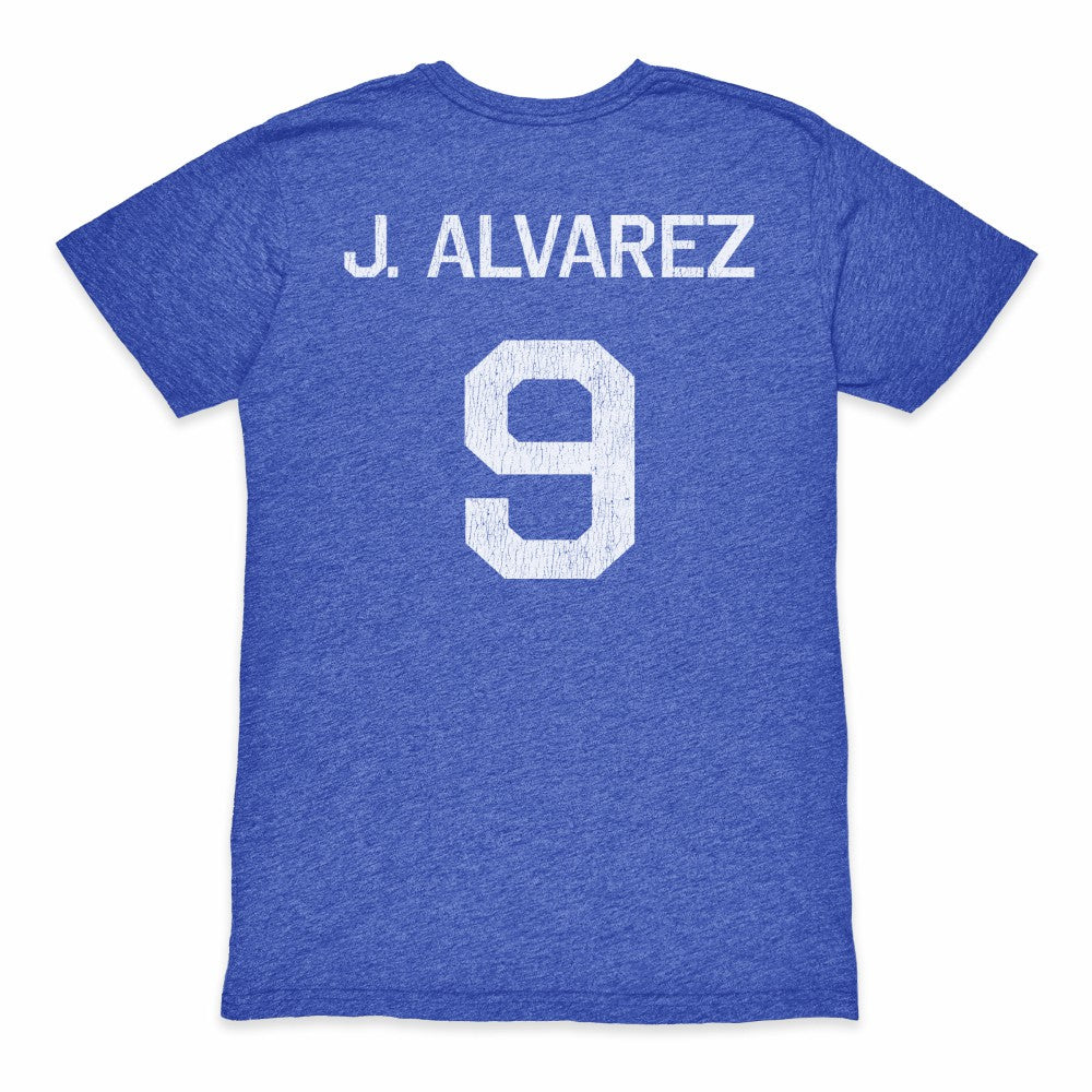 Julián Álvarez Argentina National Team 1863FC Retro Name & Number Tri-Blend T-Shirt -  Blue