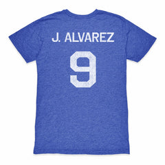Julián Álvarez Argentina National Team 1863FC Retro Name & Number Tri-Blend T-Shirt -  Blue