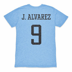 Julián Álvarez Argentina National Team 1863FC Player Retro Tri-Blend T-Shirt -  Light Blue