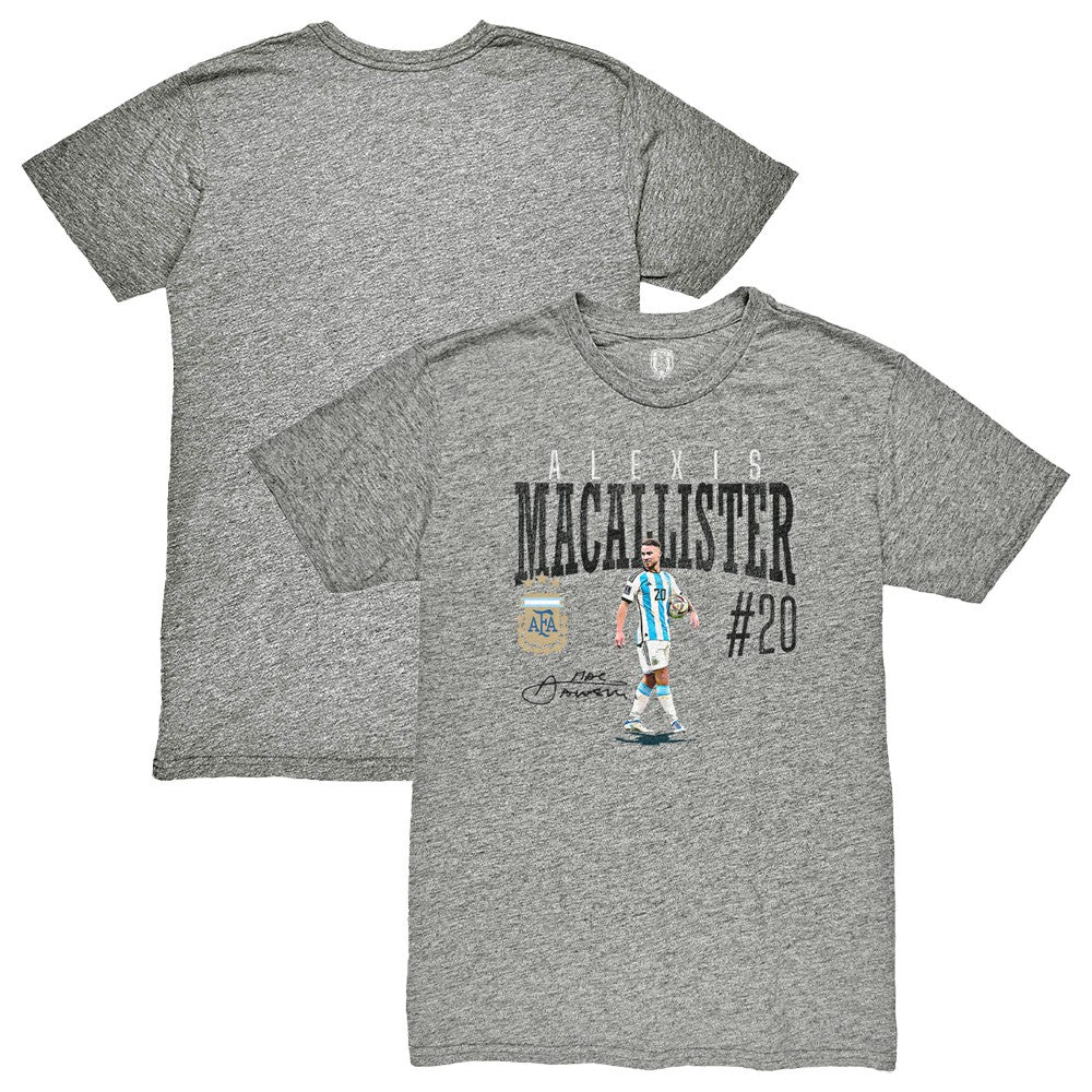Alexis Mac Allister Argentina National Team 1863FC Snapshot Tri-Blend T-Shirt -  Heather Gray