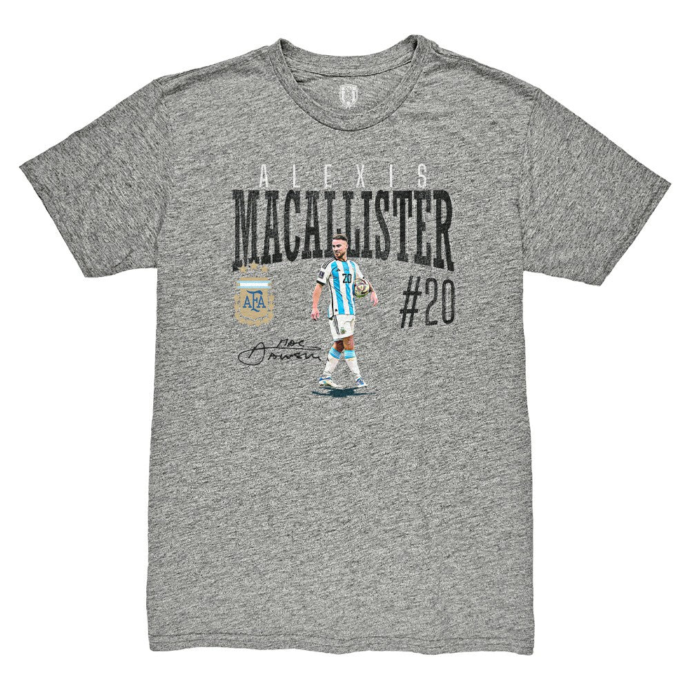 Alexis Mac Allister Argentina National Team 1863FC Snapshot Tri-Blend T-Shirt -  Heather Gray