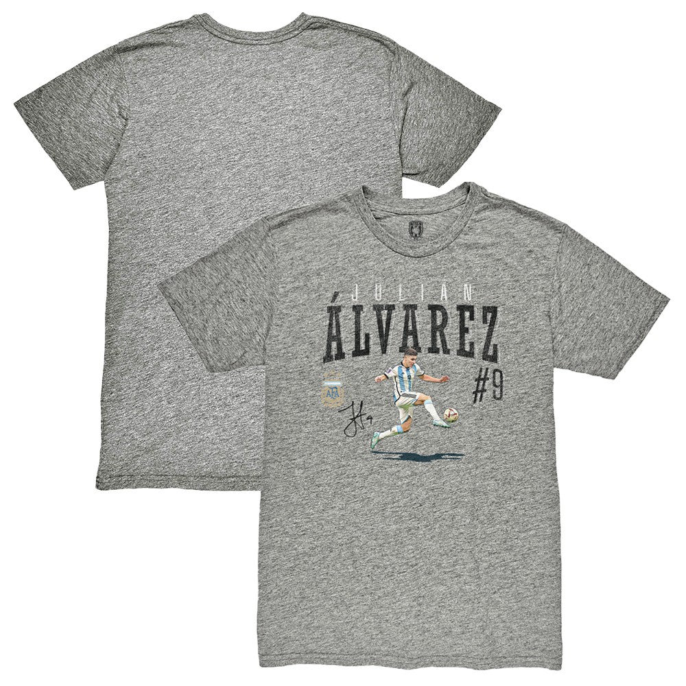 Julián Álvarez Argentina National Team 1863FC Snapshot Tri-Blend T-Shirt -  Heather Gray