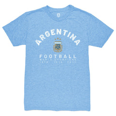 Argentina National Team 1863FC Three-Time World Champions Tri-Blend T-Shirt -  Light Blue