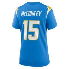Ladd McConkey  Women's Game Jersey - Los Angeles Chargers