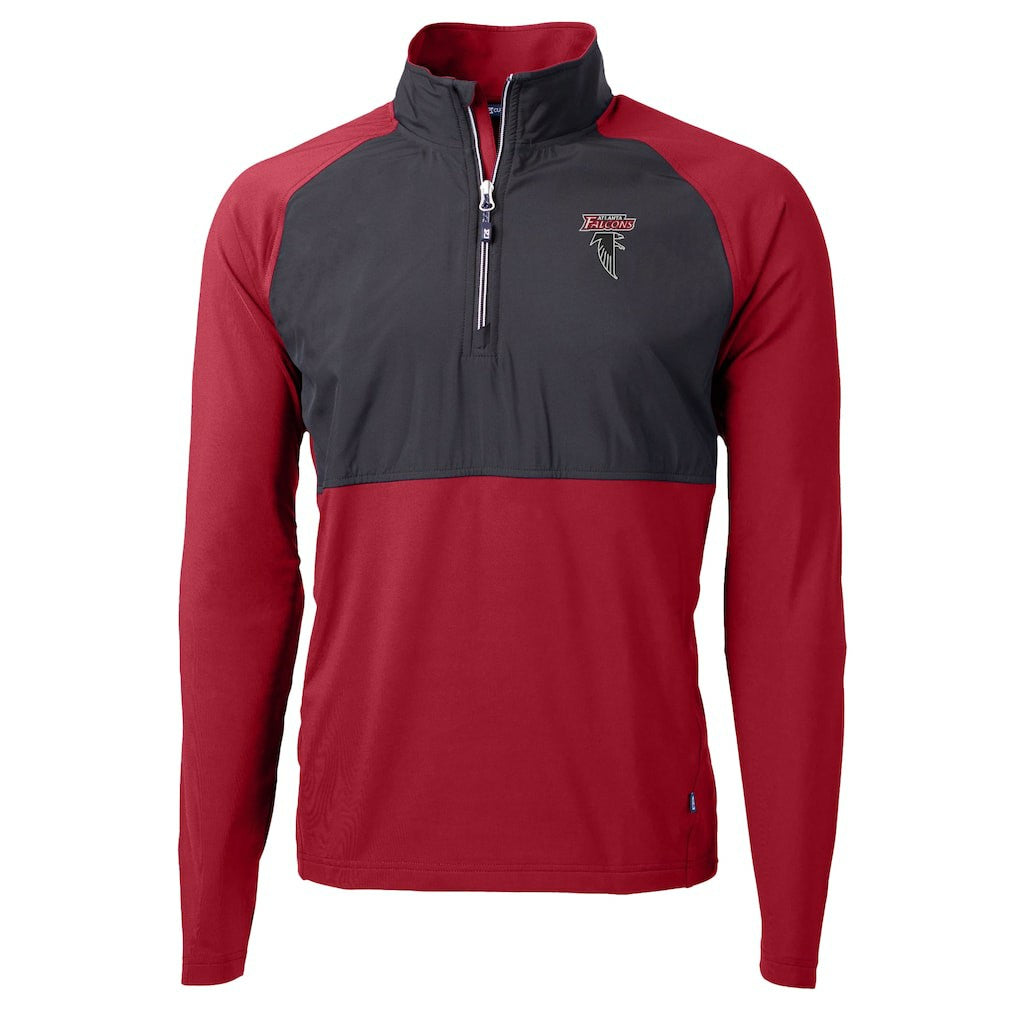 Cutter & Buck Adapt Eco Knit Hybrid Recycled Raglan DryTec Quarter-Zip Top - Atlanta Falcons