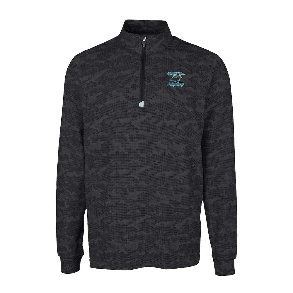 Cutter & Buck Traverse Camo Print Stretch DryTec Quarter-Zip Top - Carolina Panthers