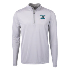 Cutter & Buck Virtue Eco Pique Micro Stripe Recycled Quarter-Zip Jacket - Carolina Panthers