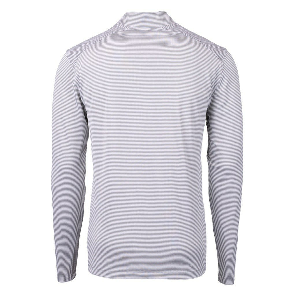 Cutter & Buck Virtue Eco Pique Micro Stripe Recycled Quarter-Zip Jacket - Carolina Panthers