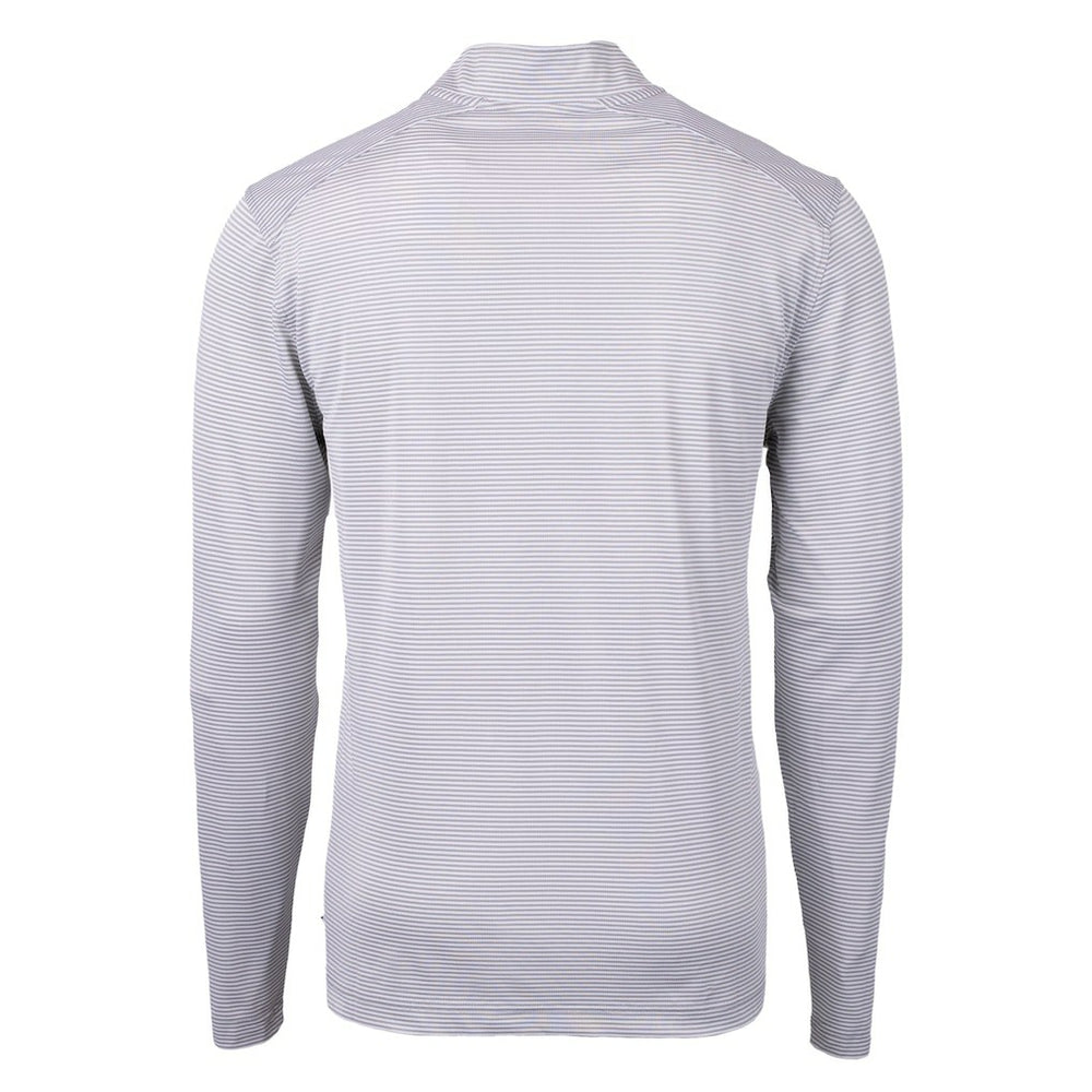 Cutter & Buck Virtue Eco Pique Micro Stripe Recycled Quarter-Zip Jacket - Carolina Panthers