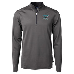 Cutter & Buck Virtue Eco Pique Micro Stripe Recycled Quarter-Zip Jacket - Carolina Panthers