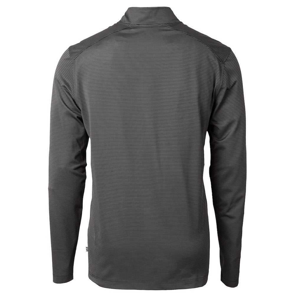 Cutter & Buck Virtue Eco Pique Micro Stripe Recycled Quarter-Zip Jacket - Carolina Panthers