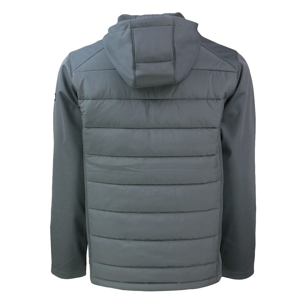 Cutter & Buck Evoke Hybrid Eco Softshell Recycled Full-Zip Hoodie Jacket - Carolina Panthers