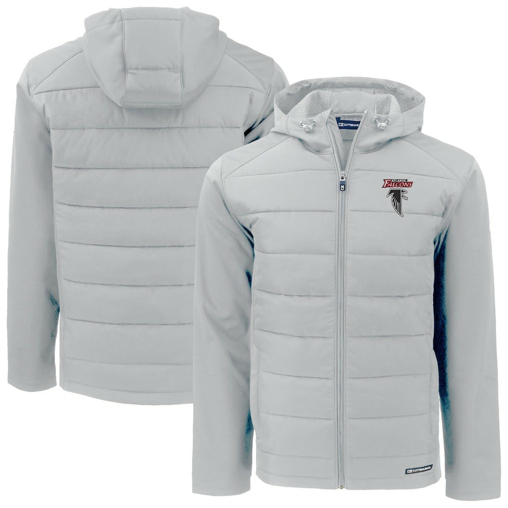 Cutter & Buck Evoke Hybrid Eco Softshell Recycled Full-Zip Hoodie Jacket - Atlanta Falcons