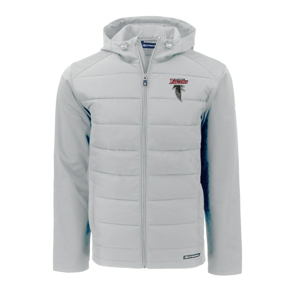 Cutter & Buck Evoke Hybrid Eco Softshell Recycled Full-Zip Hoodie Jacket - Atlanta Falcons