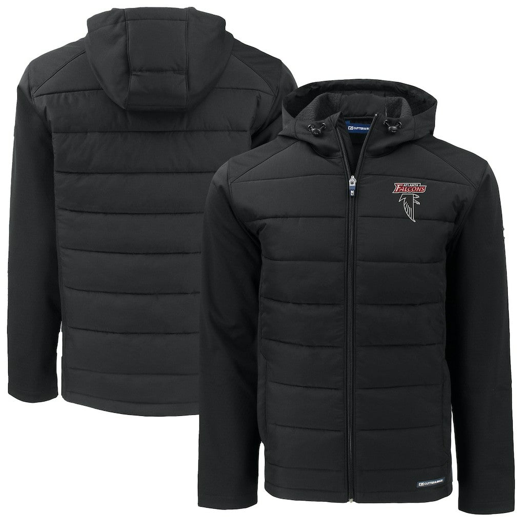 Cutter & Buck Evoke Hybrid Eco Softshell Recycled Full-Zip Hoodie Jacket - Atlanta Falcons