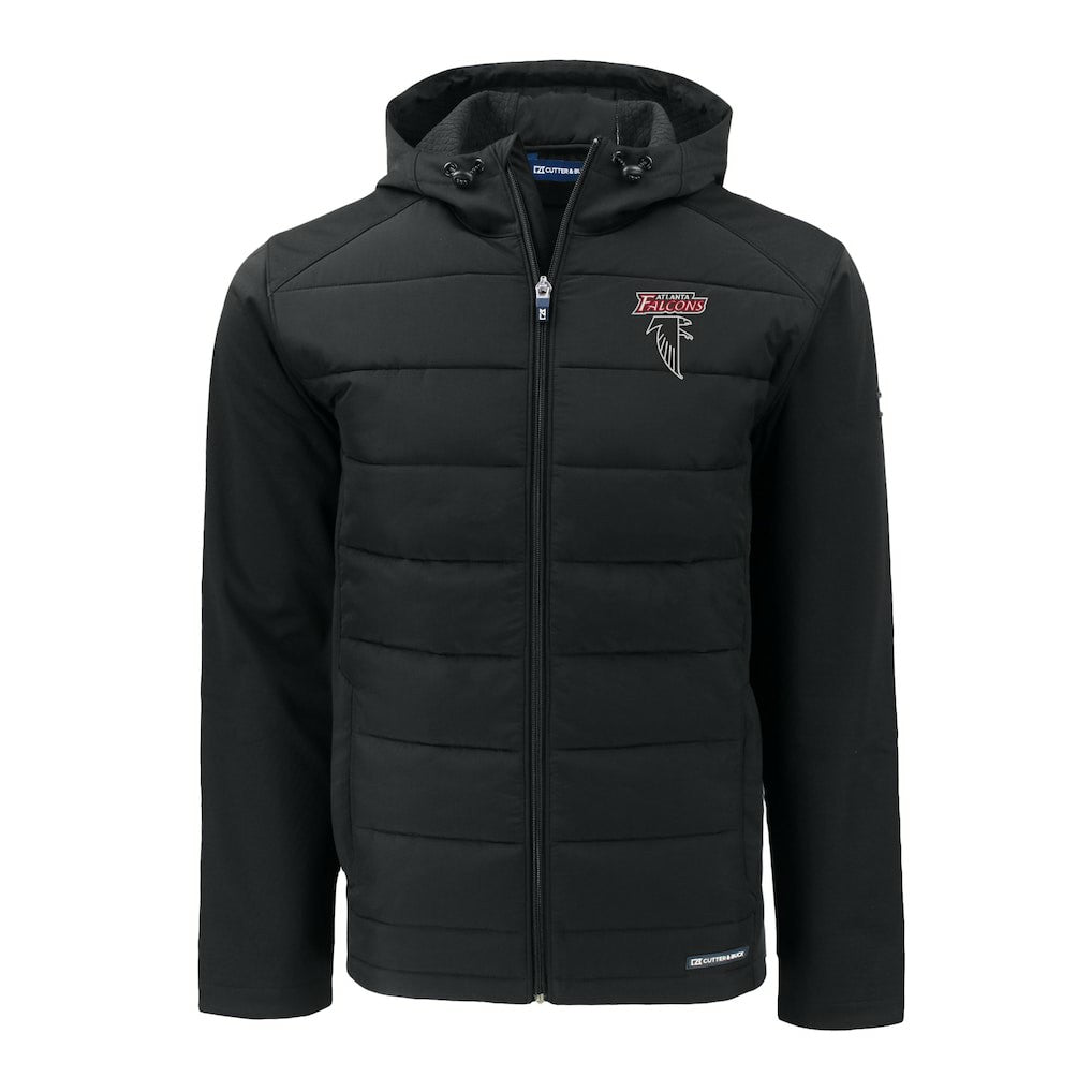 Cutter & Buck Evoke Hybrid Eco Softshell Recycled Full-Zip Hoodie Jacket - Atlanta Falcons