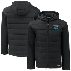 Cutter & Buck Evoke Hybrid Eco Softshell Recycled Full-Zip Hoodie Jacket - Carolina Panthers