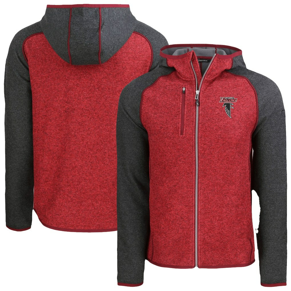Cutter & Buck Mainsail Hoodie Raglan Full-Zip Jacket - Atlanta Falcons