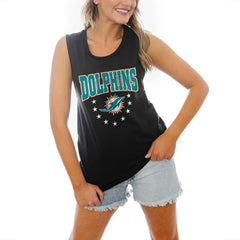 Gameday Couture Women's Baby You're A Star Racerback Scoop Neck Tapered Tank Top - Miami Dolphins