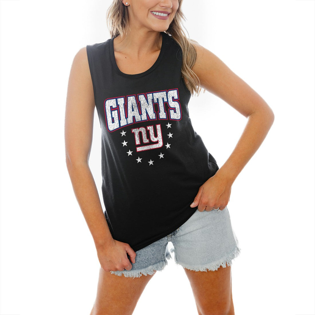 Gameday Couture Women's Baby You're A Star Racerback Scoop Neck Tapered Tank Top - New York Giants