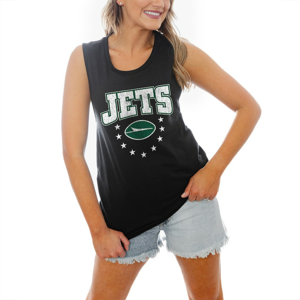 Gameday Couture Women's Baby You're A Star Racerback Scoop Neck Tapered Tank Top - New York Jets