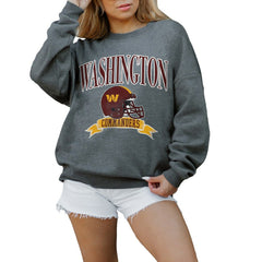 Gameday Couture Women's Oversized Seal The Deal Premium Fleece Drop Shoulder Pullover Sweatshirt - Washington Commanders