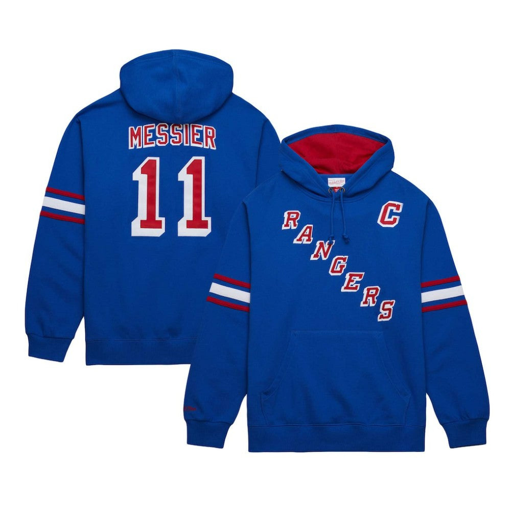 NHL Blue Mark Messier New York Rangers Mitchell & Ness Name & Number Premium Pullover Hoodie