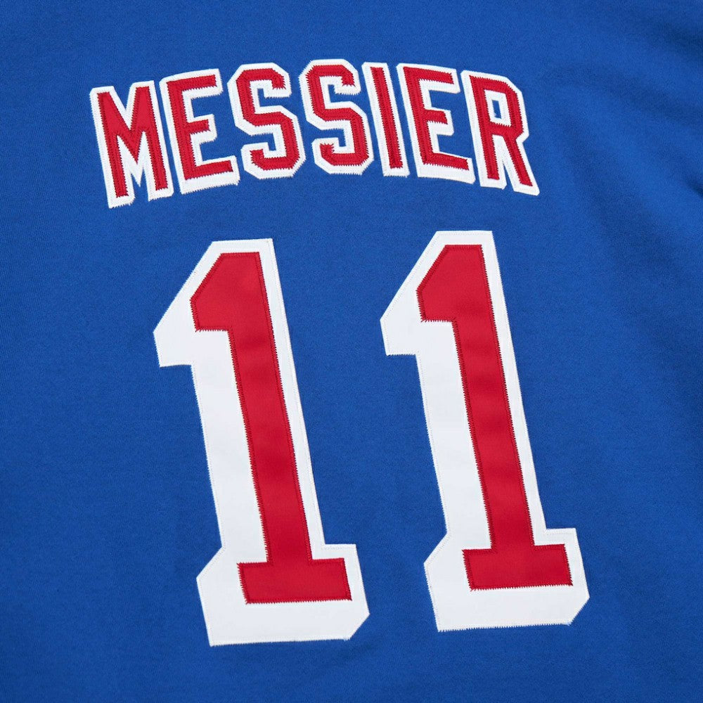 NHL Blue Mark Messier New York Rangers Mitchell & Ness Name & Number Premium Pullover Hoodie