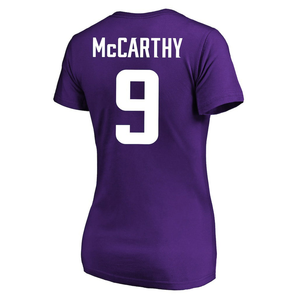 J.J. McCarthy  Women's Plus Size Fair Catch Name & Number Scoop Neck T-Shirt - Minnesota Vikings