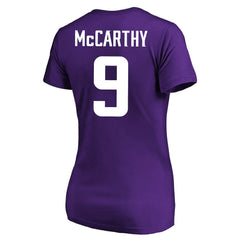 J.J. McCarthy  Women's Plus Size Fair Catch Name & Number Scoop Neck T-Shirt - Minnesota Vikings