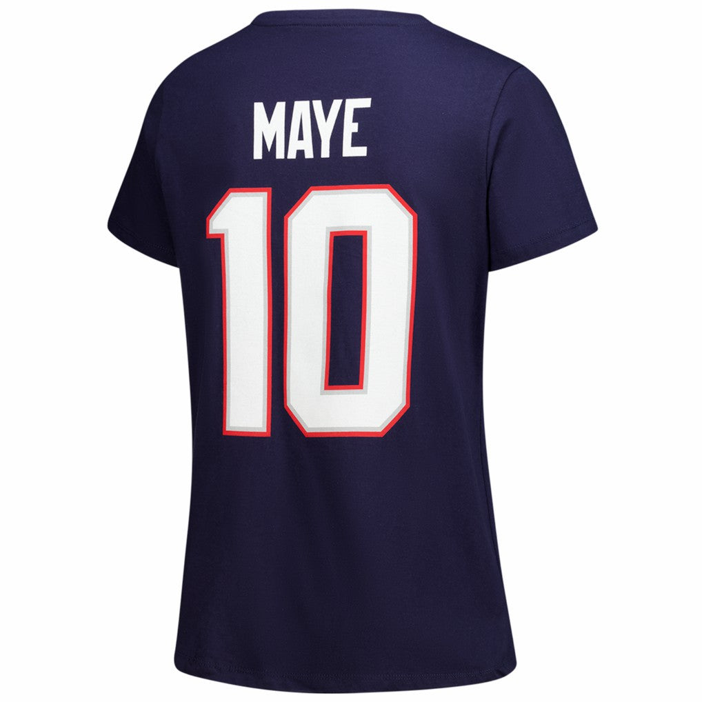 Drake Maye  Women's Plus Size Name & Number V-Neck T-Shirt - New England Patriots