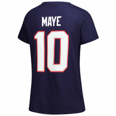Drake Maye  Women's Plus Size Name & Number V-Neck T-Shirt - New England Patriots