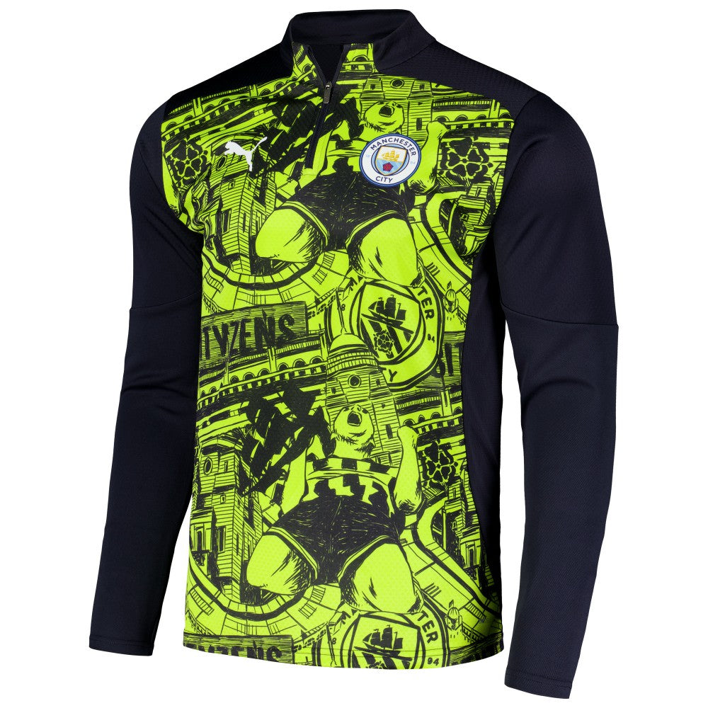 Manchester City 2024/25 Pre-Match dryCELL Quarter-Zip Top - Puma Black
