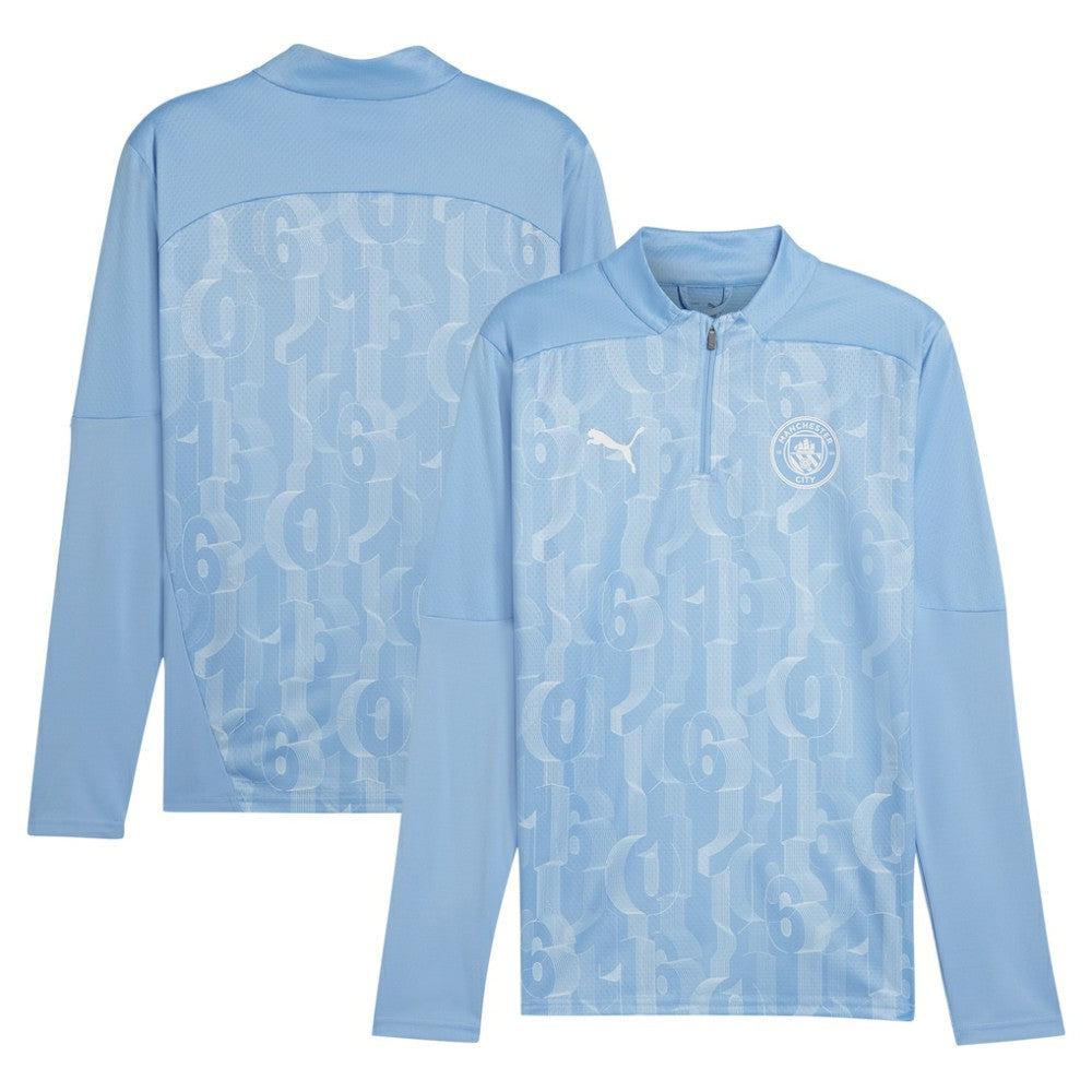 Manchester City 2024/25 Pre-Match dryCELL Quarter-Zip Top - Puma Light Blue