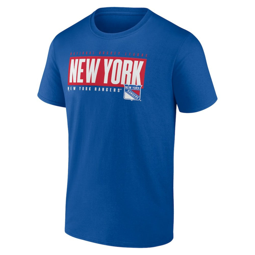 NHL Blue New York Rangers Fanatics Blocked Out T-Shirt