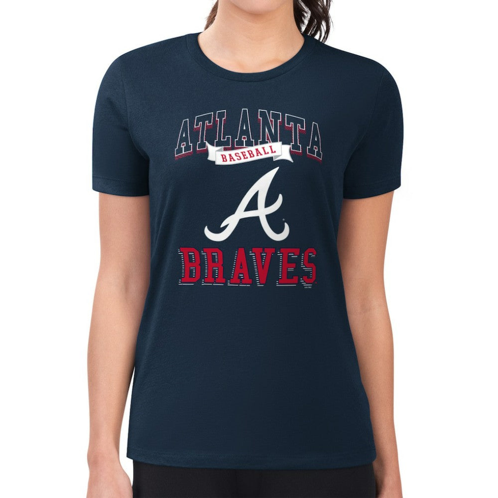 MLB Atlanta Braves G-III 4Her by Carl Banks Women's Super-Slim Fit Lightweight Team Logo Graphic T-Shirt