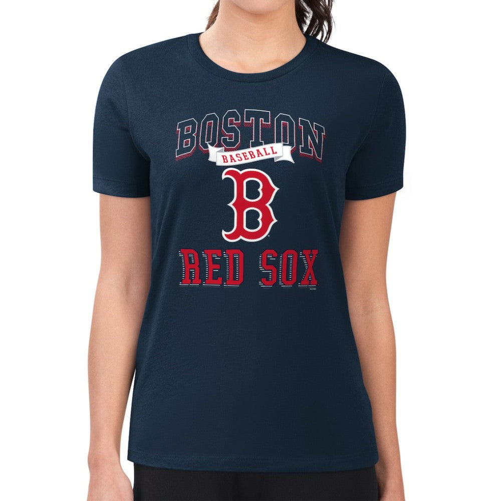 MLB Boston Red Sox G-III 4Her by Carl Banks Women's Super-Slim Fit Lightweight Team Logo Graphic T-Shirt