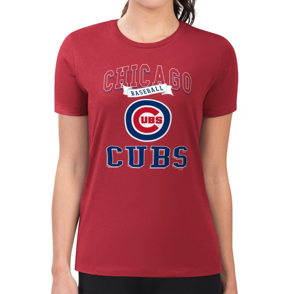 MLB Chicago Cubs G-III 4Her by Carl Banks Women's Super-Slim Fit Lightweight Team Logo Graphic T-Shirt