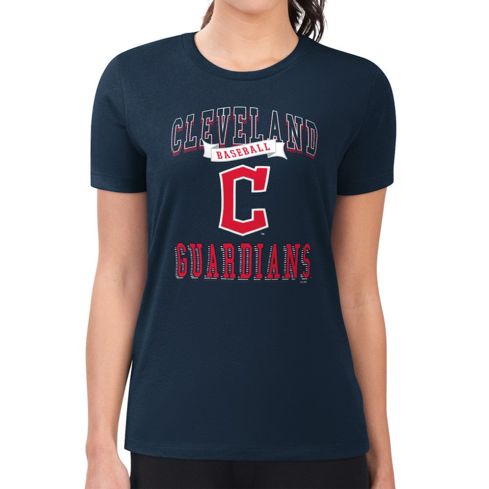 MLB Cleveland Guardians G-III 4Her by Carl Banks Women's Super-Slim Fit Lightweight Team Logo Graphic T-Shirt