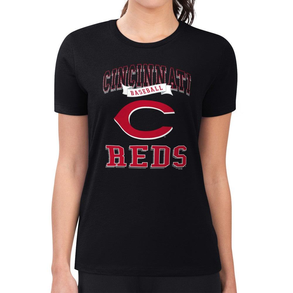 MLB Cincinnati Reds G-III 4Her by Carl Banks Women's Super-Slim Fit Lightweight Team Logo Graphic T-Shirt