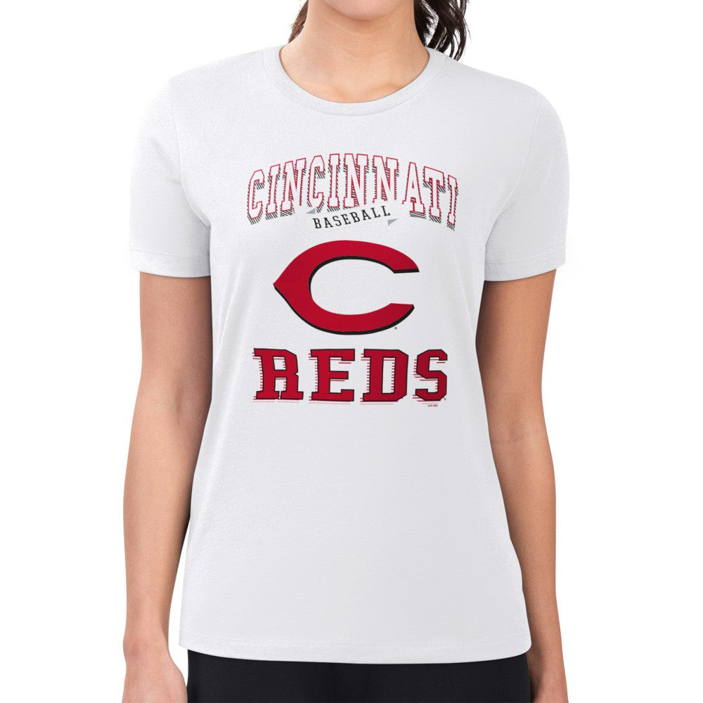 MLB Cincinnati Reds G-III 4Her by Carl Banks Women's Super-Slim Fit Lightweight Team Logo Graphic T-Shirt