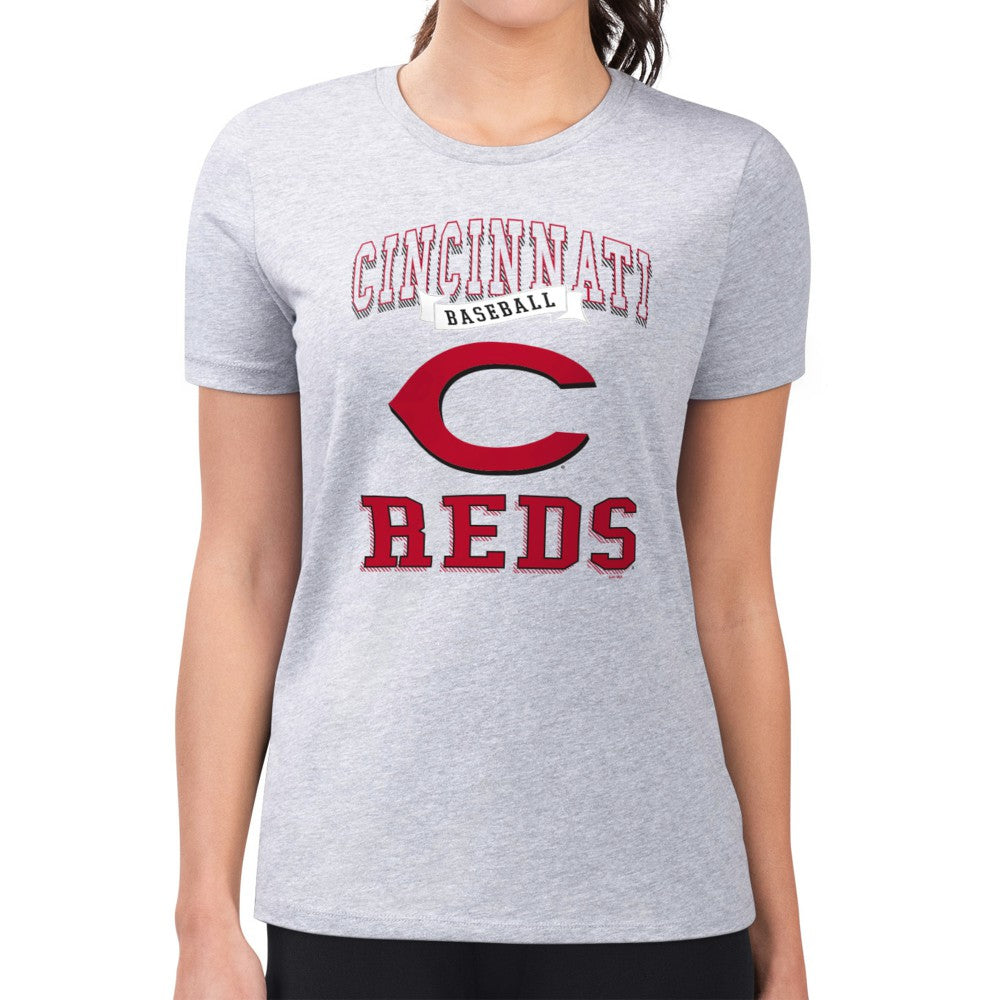 MLB Cincinnati Reds G-III 4Her by Carl Banks Women's Super-Slim Fit Lightweight Team Logo Graphic T-Shirt