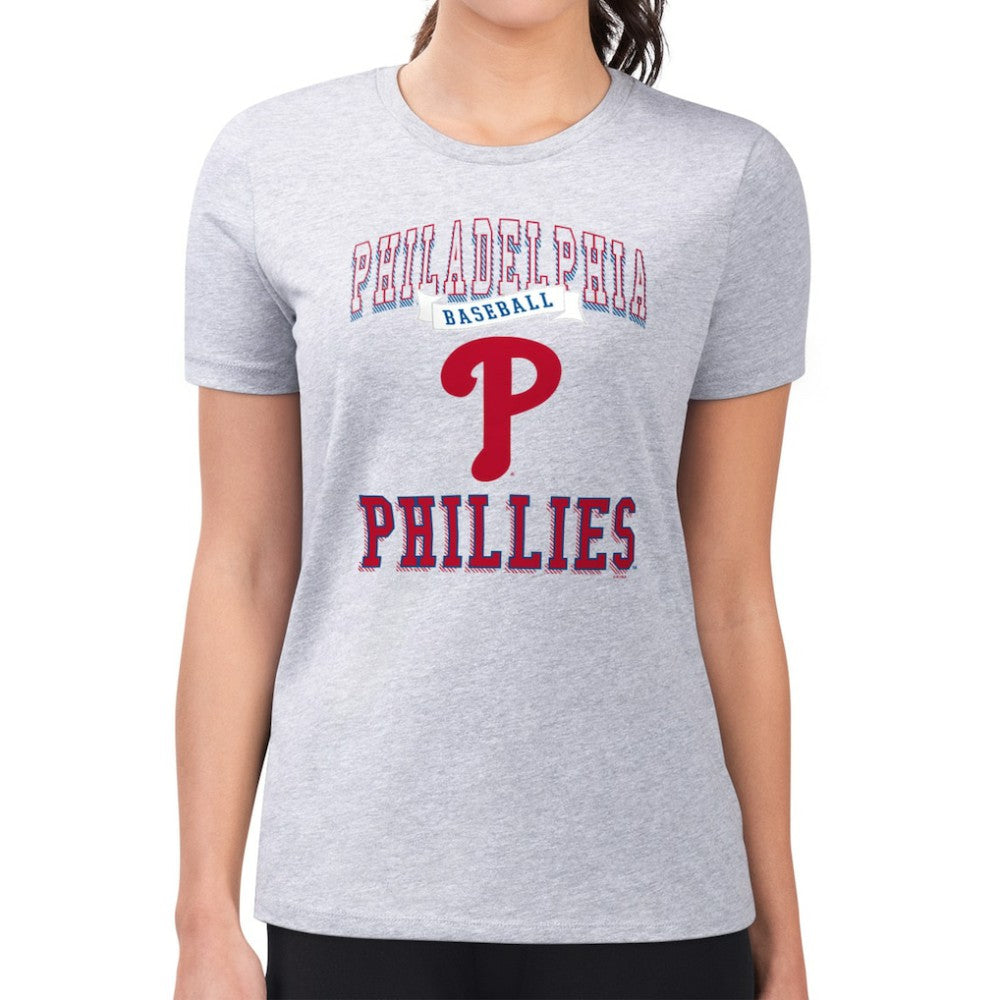 MLB Philadelphia Phillies G-III 4Her by Carl Banks Women's Super-Slim Fit Lightweight Team Logo Graphic T-Shirt