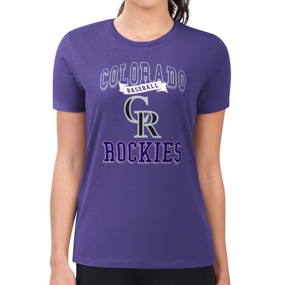 MLB Colorado Rockies G-III 4Her by Carl Banks Women's Super-Slim Fit Lightweight Team Logo Graphic T-Shirt