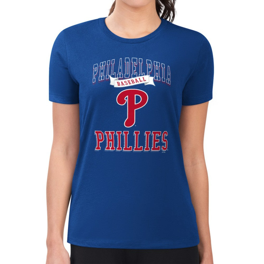 MLB Philadelphia Phillies G-III 4Her by Carl Banks Women's Super-Slim Fit Lightweight Team Logo Graphic T-Shirt