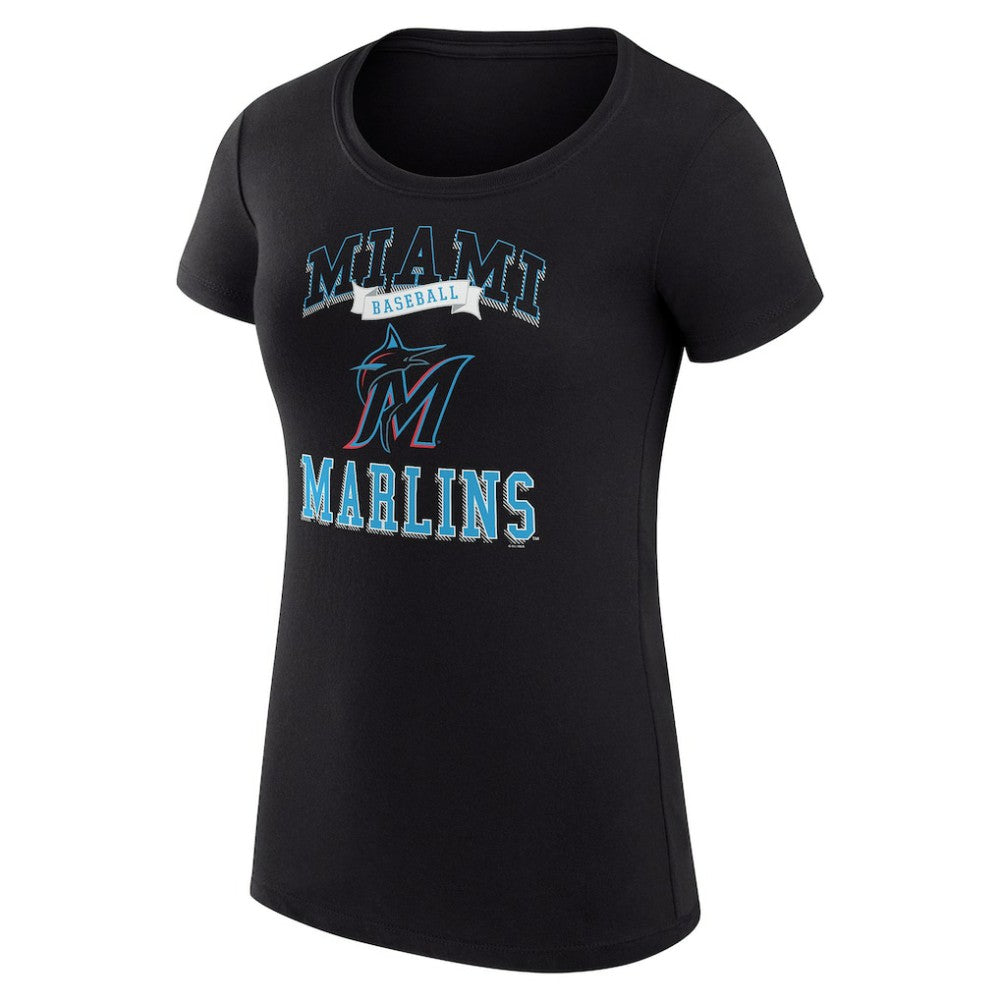 MLB Miami Marlins G-III 4Her by Carl Banks Women's Super-Slim Fit Lightweight Team Logo Graphic T-Shirt