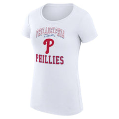 MLB Philadelphia Phillies G-III 4Her by Carl Banks Women's Super-Slim Fit Lightweight Team Logo Graphic T-Shirt