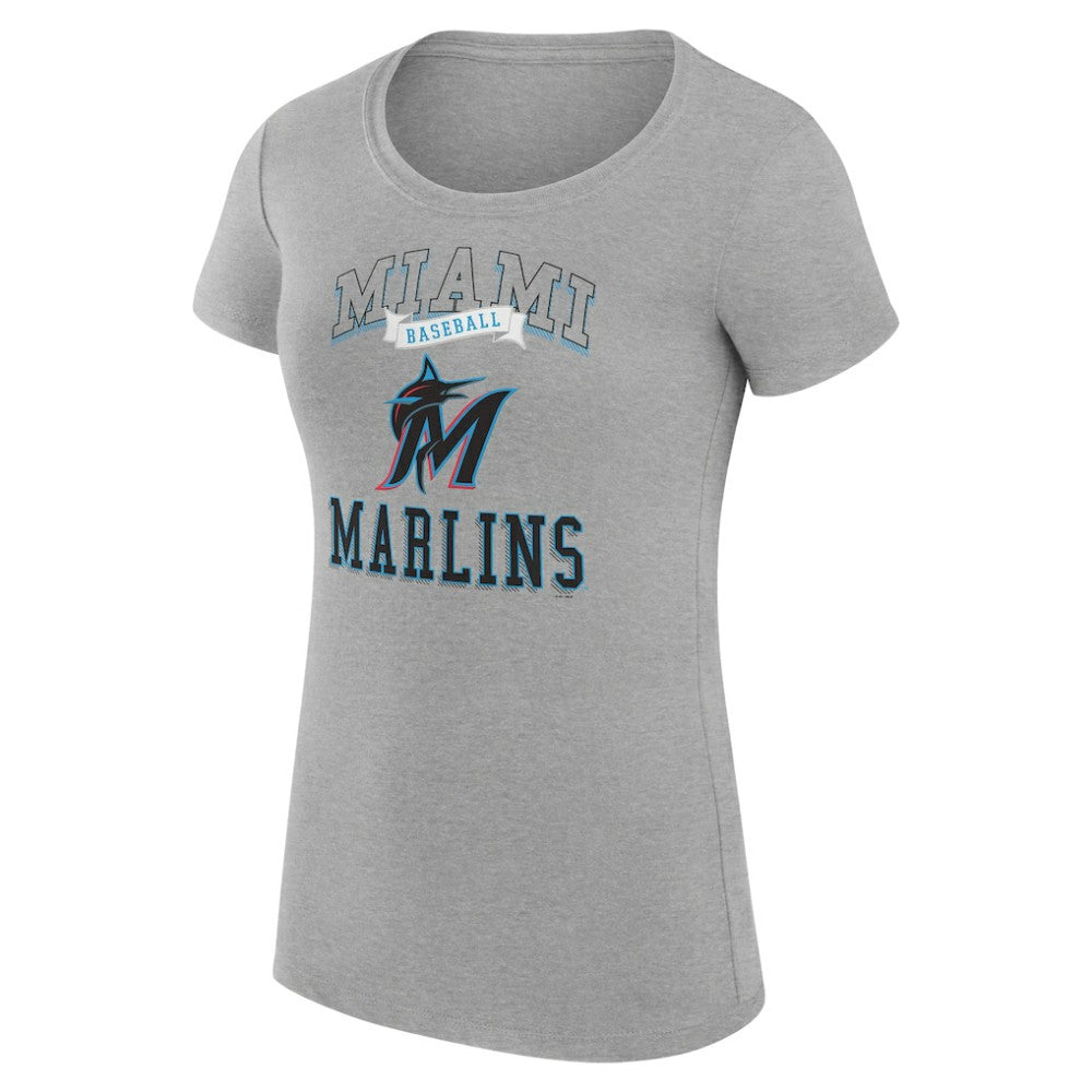 MLB Miami Marlins G-III 4Her by Carl Banks Women's Super-Slim Fit Lightweight Team Logo Graphic T-Shirt