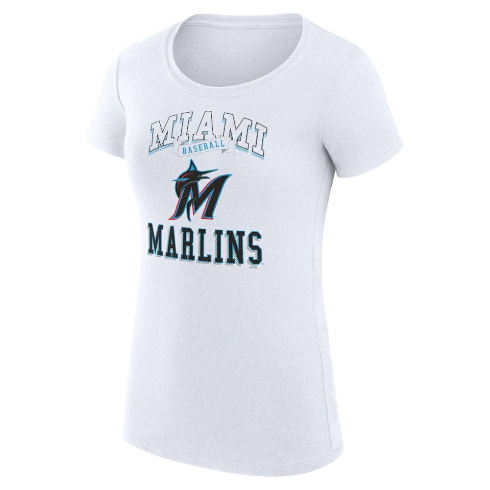 MLB Miami Marlins G-III 4Her by Carl Banks Women's Super-Slim Fit Lightweight Team Logo Graphic T-Shirt